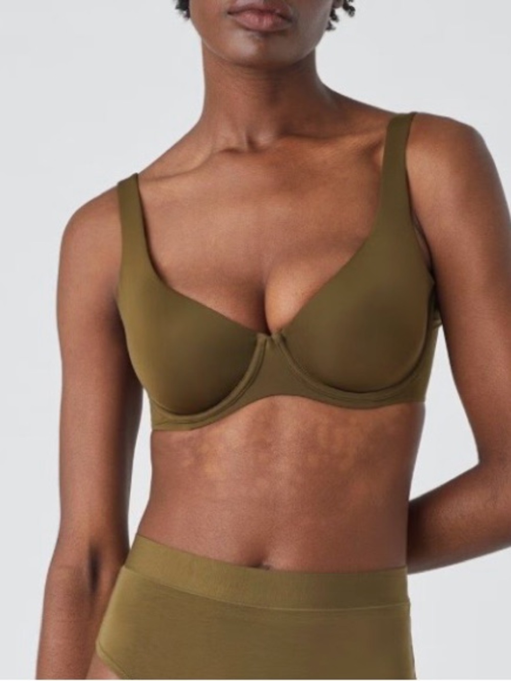 CUUP The Plunge Sheer Mesh Underwire Bra Pyrite 36F Minimalist